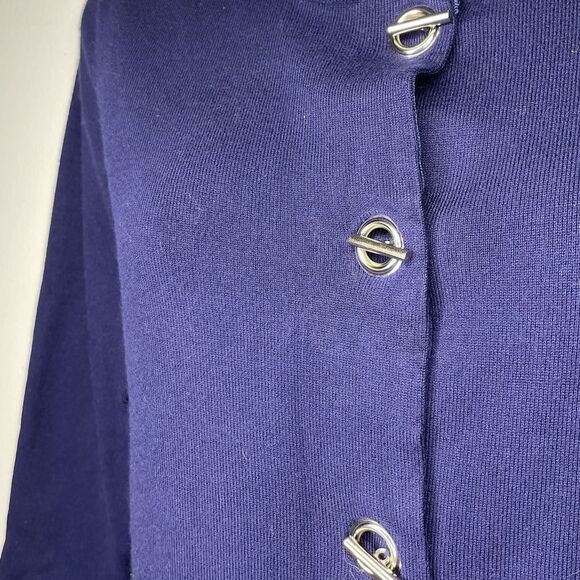 Toggle Button Cardigan Sweater (Blue) - Picture 4 of 11